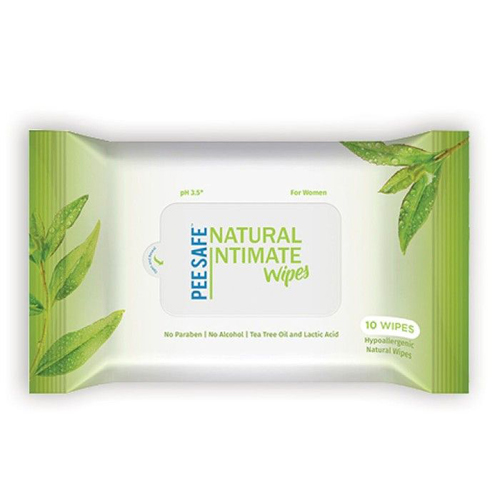 Pee  Safe Natural Intimate Wipes- Pack of 10